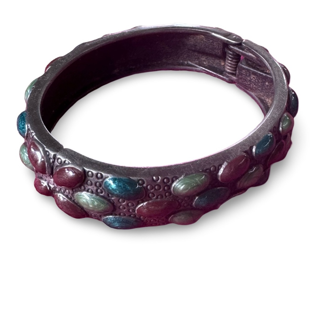 Solid Cuff Bracelet-brown,teal,pale green